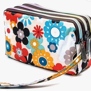 Wristlet Wallet - Women Printed Nylon Waterproof Handbag Clutch Purse.